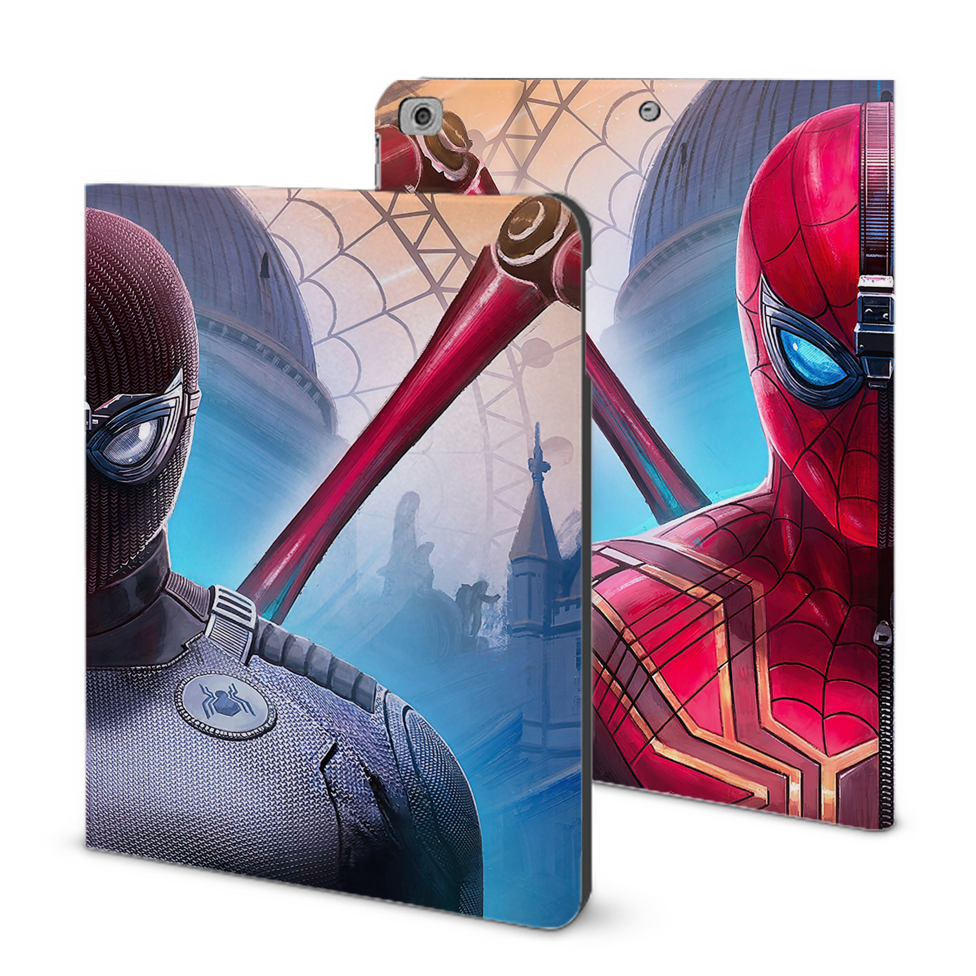 （画像用） Spider Man スパイダーマン IPad ケース ブック型 PUレザー TPU 耐衝撃 軽量 薄型 ペン収納なし 全面保護 IPad 各モデル対応